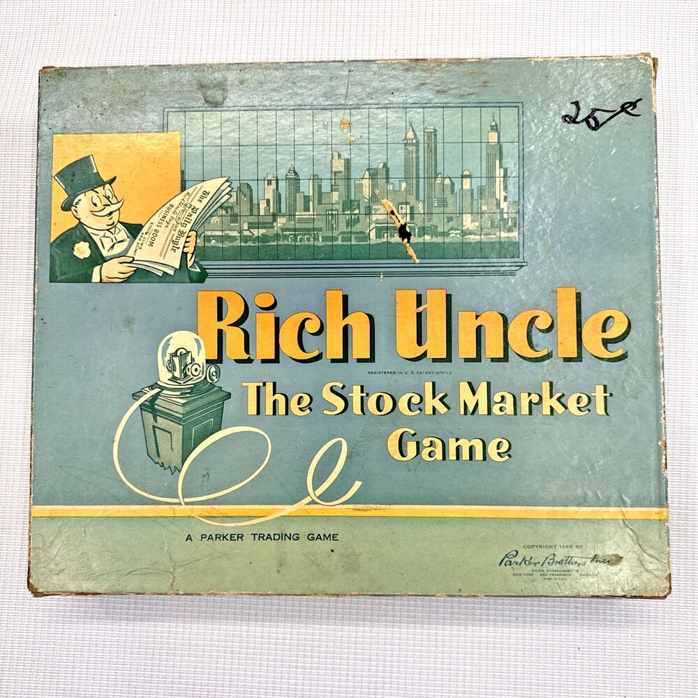 Vintage Parker Brothers Rich Uncle - The Stock Market Game 1955 USA - Complete